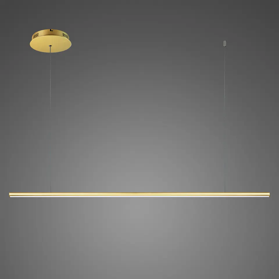 ⁨Lampa wisząca Linea No.1B 120cm 3k złota ściemnialna (Barwa światła delikatnie ciepła, Kolor Złoty, Możliwość ściemniania tak)⁩ w sklepie Wasserman.eu