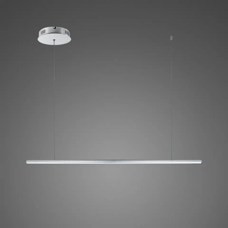 ⁨Lampa wisząca Linea No.1B 100cm 3k srebrna (Barwa światła delikatnie ciepła, Kolor srebrny, Możliwość ściemniania nie)⁩ w sklepie Wasserman.eu