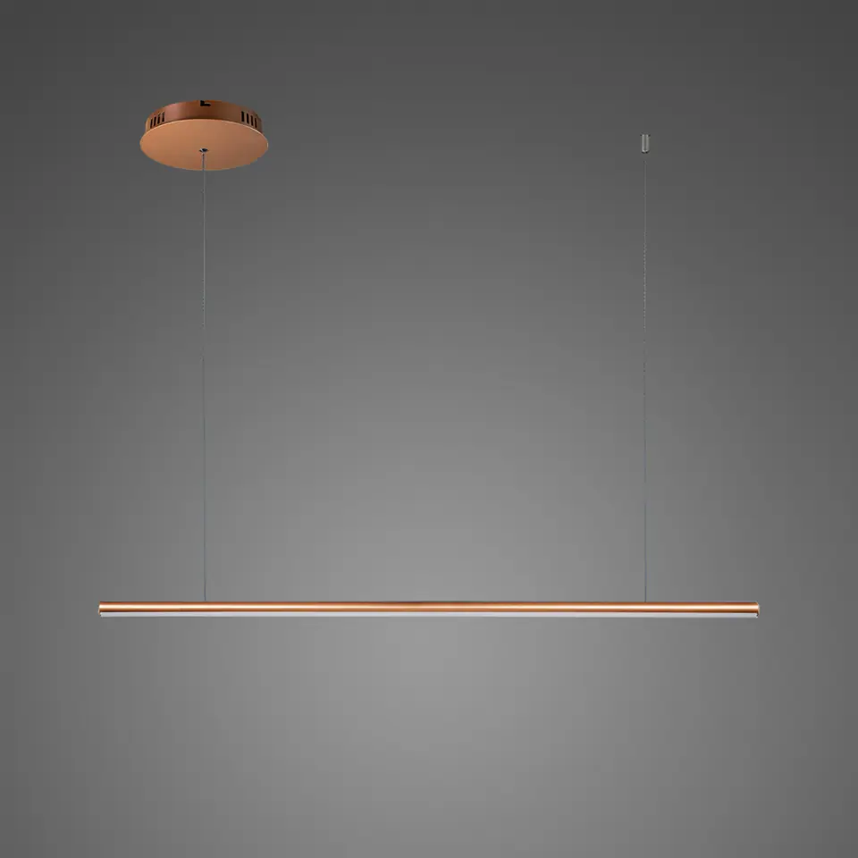 ⁨Lampa wisząca Linea No.1B 100cm 4k miedziana ściemnialna (Barwa światła delikatnie ciepła, Kolor miedziany, Możliwość ściemniania tak)⁩ w sklepie Wasserman.eu