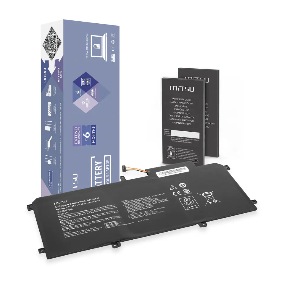 ⁨Bateria Mitsu do Asus Zenbook UX305C, UX305F⁩ w sklepie Wasserman.eu