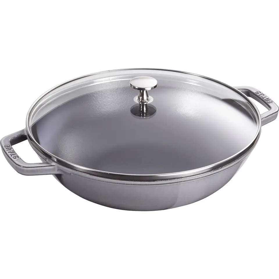 Staub cast iron wok with lid - 30 cm, Graphite at Wasserman.eu
