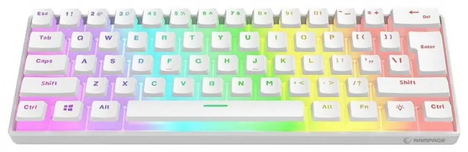 ⁨Wired mechanical keyboard - Rampage RADIANT K11 White RGB⁩ at Wasserman.eu