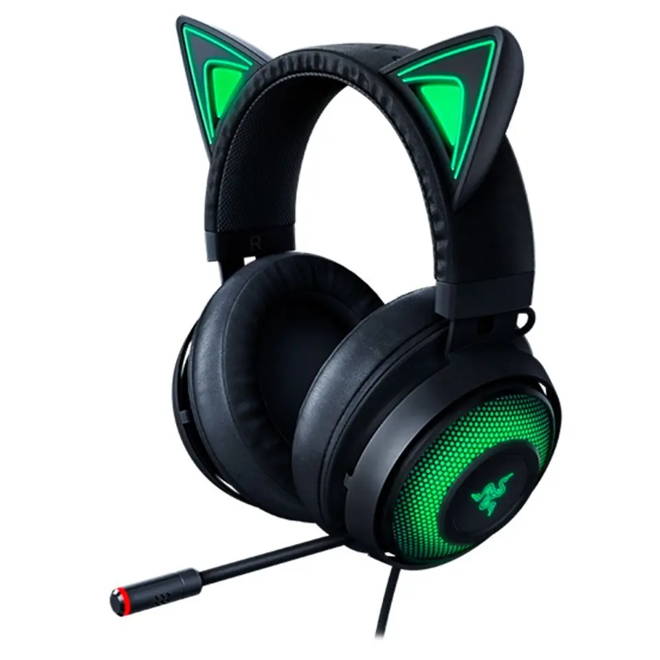 ⁨Razer Kraken Kitty Edition Headset Wired Head-band Gaming Black, Green⁩ at Wasserman.eu