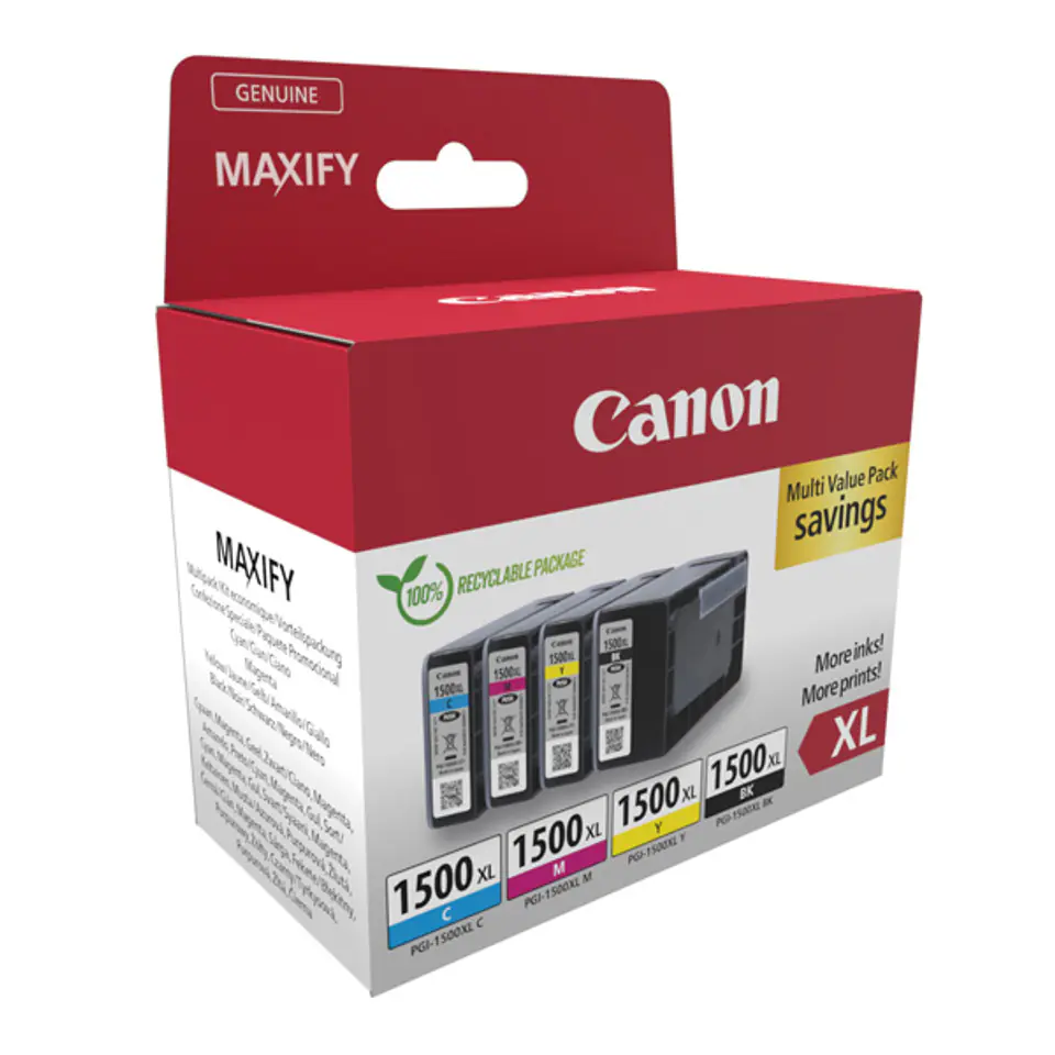 Canon oryginalny ink / tusz PGI-1500XL BK/C/M/Y MULTI, 9182B010, CMYK, 780s w sklepie Wasserman.eu
