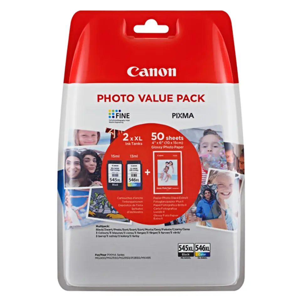 ⁨Canon oryginalny ink / tusz PG-545XL/CL-546XL/GP-501, 8286B011, black/color, 400s, value pack⁩ w sklepie Wasserman.eu