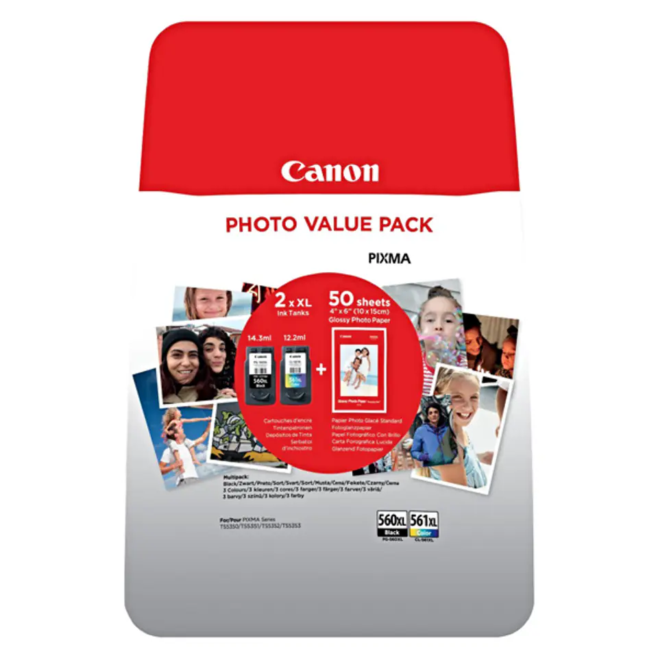 Canon oryginalny ink / tusz PG-560XL/CL-561XL multipack + GP-501, 3712C008, black/color, blistr, black 400/color 300s, black 14.3/ w sklepie Wasserman.eu