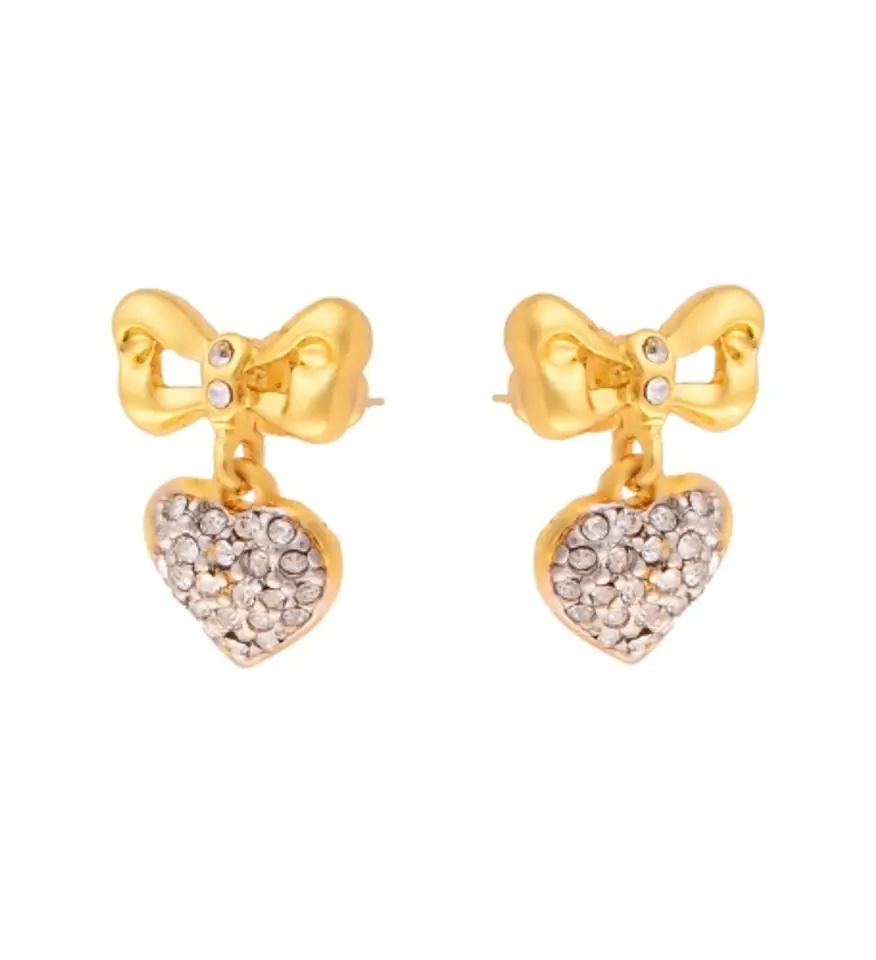 ⁨Heart earrings with bows (P6553AU)⁩ at Wasserman.eu