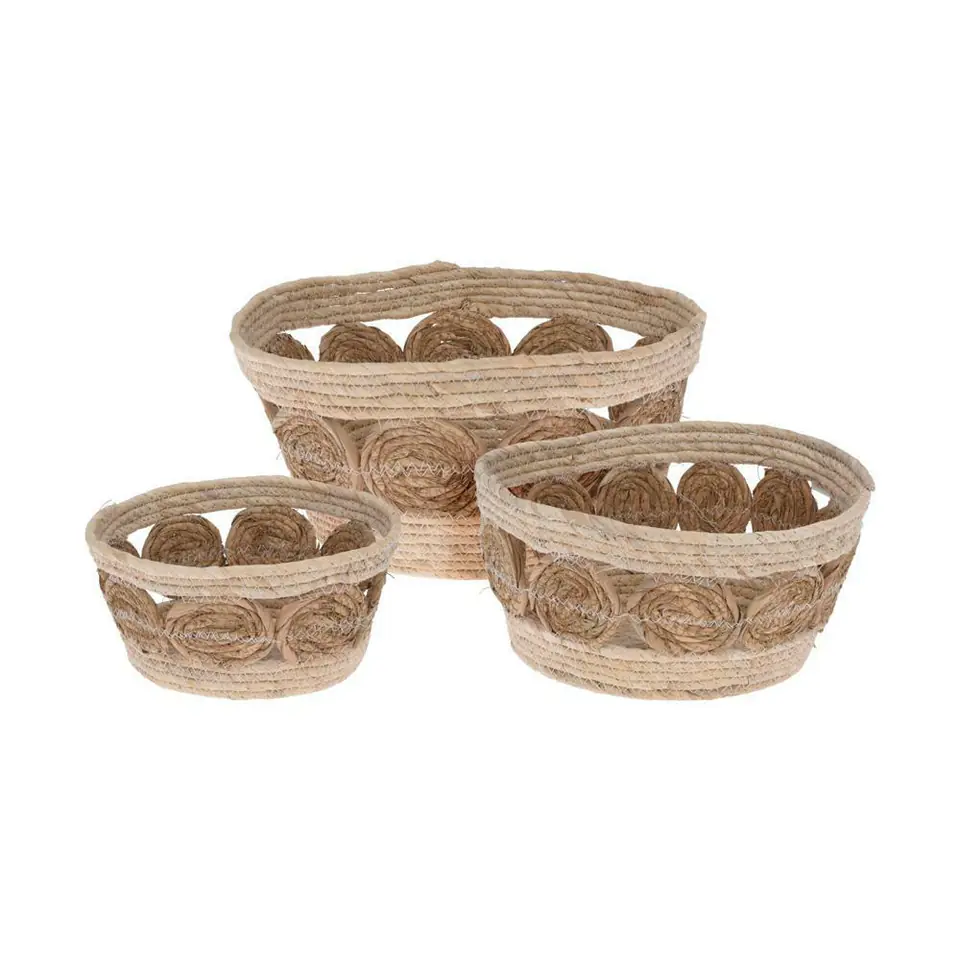 ⁨Set of jute baskets wheel pattern 3 pcs⁩ at Wasserman.eu