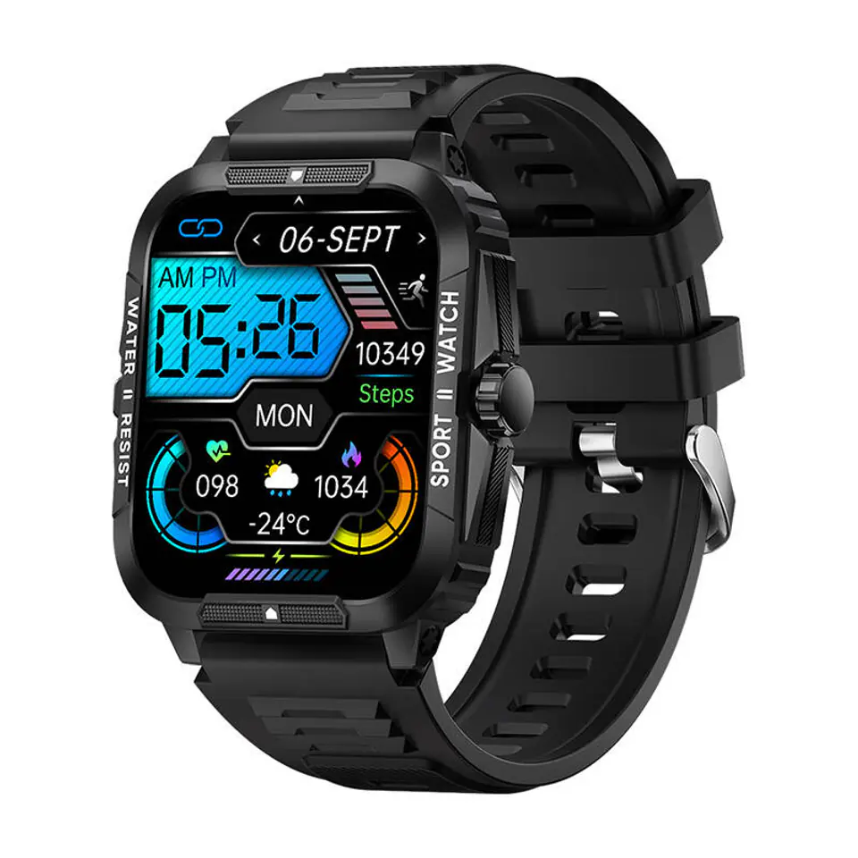 ⁨Smartwatch Colmi P76 (czarny)⁩ w sklepie Wasserman.eu