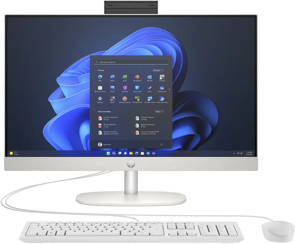 ⁨Komputer All-in-One HP ProOne 240 G10 (23.8"/I5-1335U/IRIS XE/16GB/SSD512GB/W11P/Biało-czarny)⁩ w sklepie Wasserman.eu