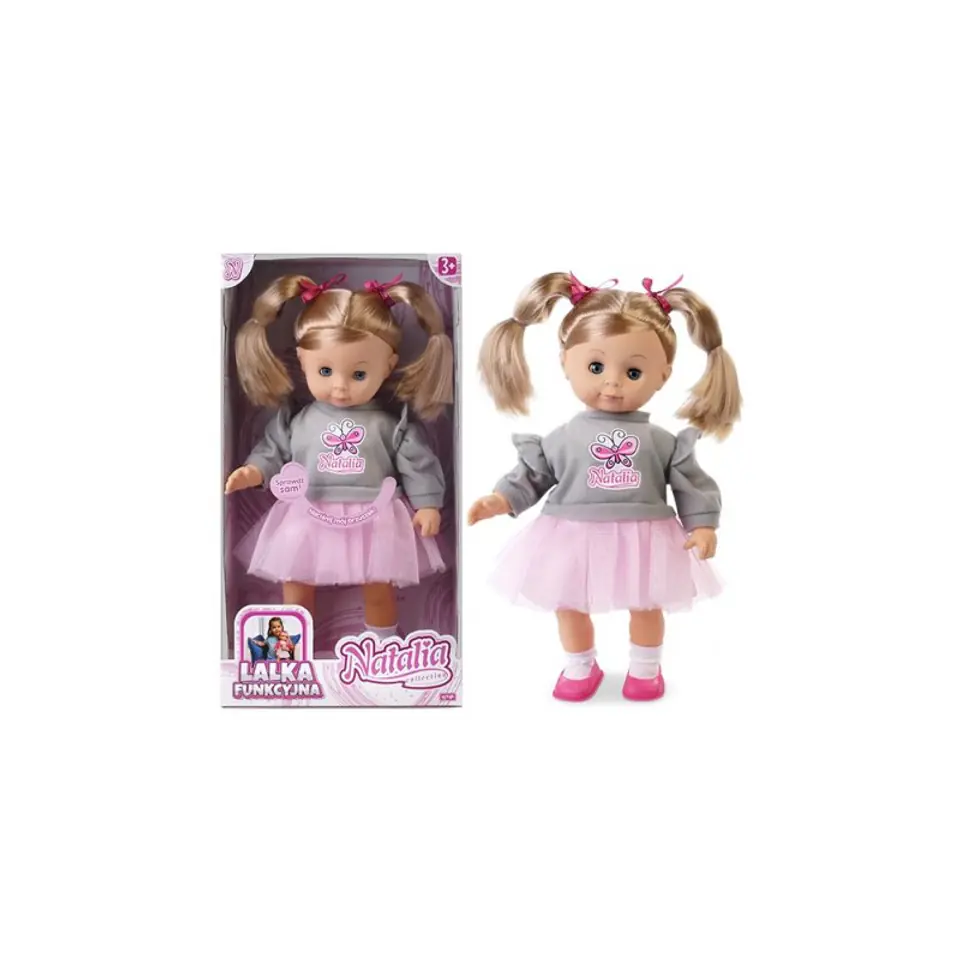 ⁨Natalia 39cm doll speaks Polish, gray sweater 168086⁩ at Wasserman.eu