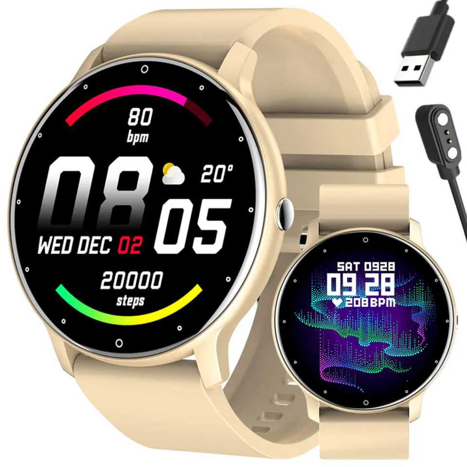 ⁨SMARTWATCH DAMSKI Rubicon RNCF01 - WŁASNE TARCZE, PULSOMETR (sr047b)⁩ w sklepie Wasserman.eu