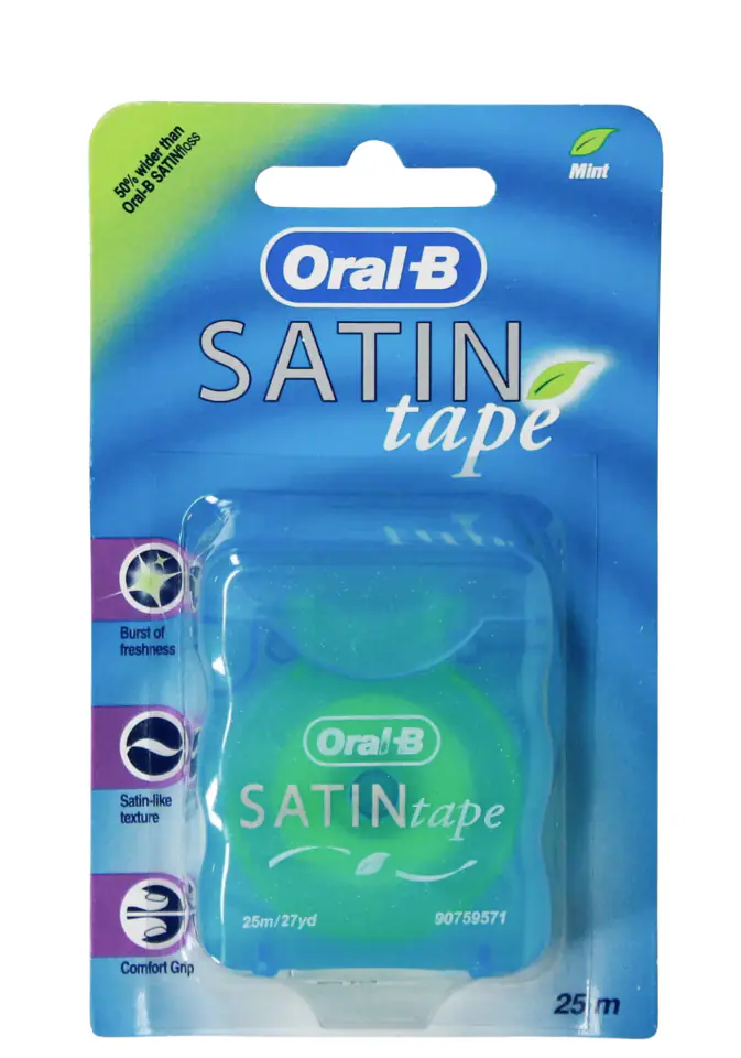 ⁨Oral-B Satin Tape Mint Woskowana Nić Dentystyczna 25 m⁩ w sklepie Wasserman.eu