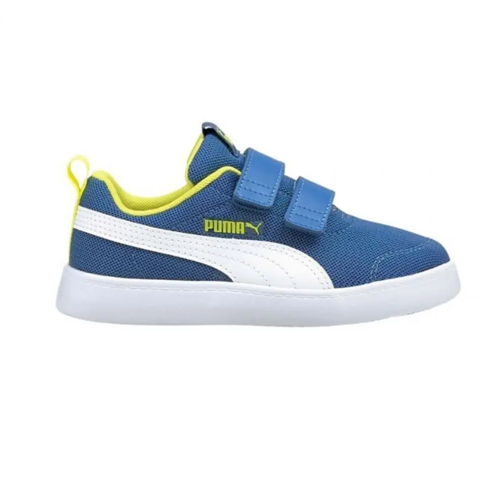 ⁨Buty Puma Courtflex v2 Mesh V Jr 371758 (kolor Niebieski, rozmiar 32.5)⁩ w sklepie Wasserman.eu