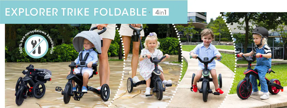 ⁨Rowerek Globber Explorer Trike Foldable 4w1 (kolor Zielony)⁩ w sklepie Wasserman.eu