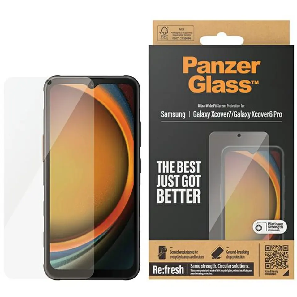 ⁨PanzerGlass Ultra-Wide Fit Sam Xcover7/Xcover6 Pro re-glass Screen Protection 7365⁩ w sklepie Wasserman.eu