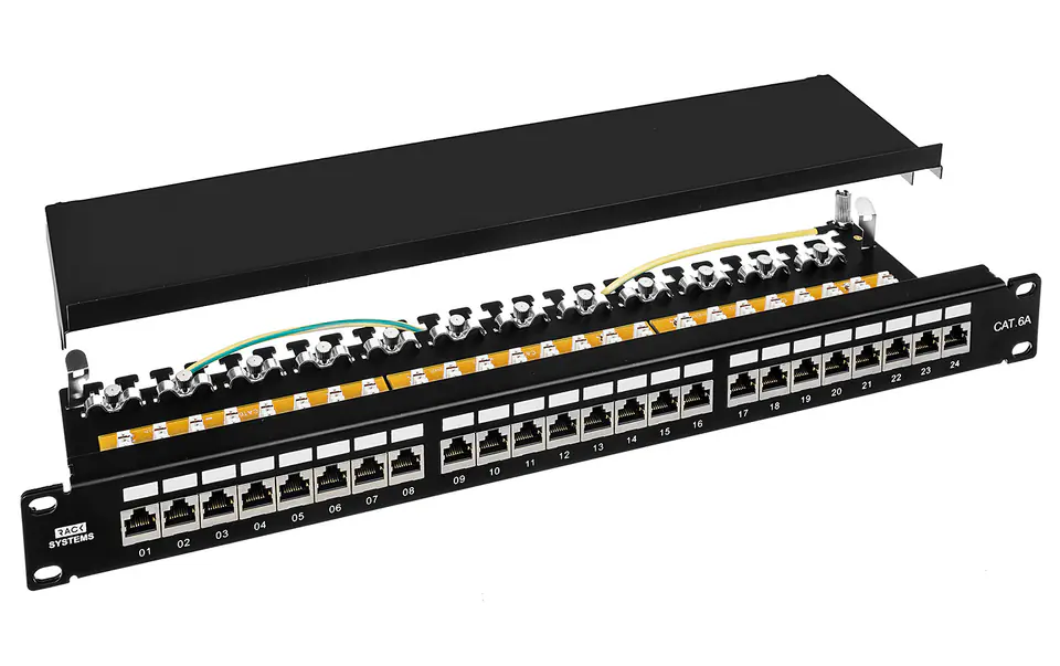 ⁨PP24H-1U-FTP6A/B - patch panel 19" - 24-porty FTP6a⁩ w sklepie Wasserman.eu