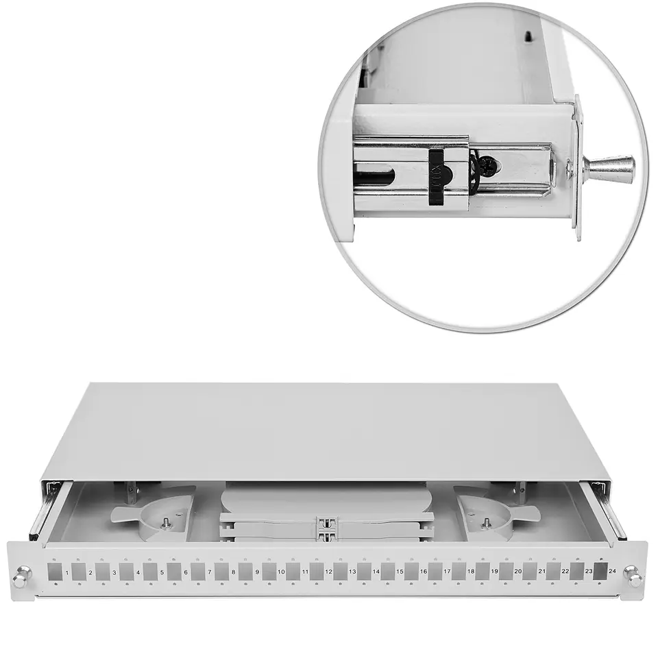 ⁨Przełącznica światłowodowa 19" 1U 24xSC simplex⁩ w sklepie Wasserman.eu