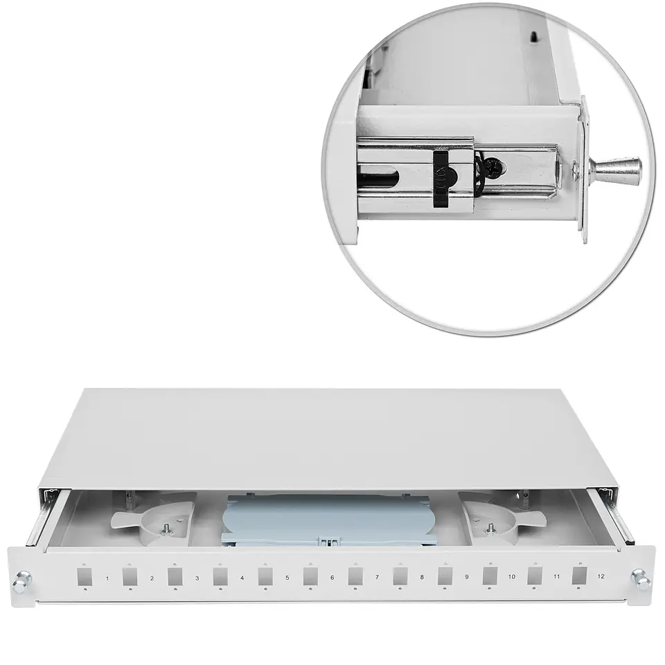 ⁨Przełącznica światłowodowa 19" 1U 12xSC simplex⁩ w sklepie Wasserman.eu