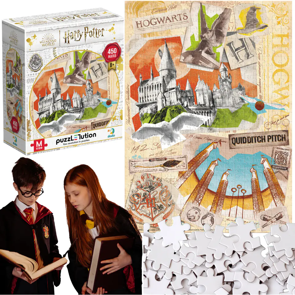 ⁨Puzzle "Harry Potter" - "Szkoła Hogwartu" Wysoka Jakość 450 Elementów 8+⁩ w sklepie Wasserman.eu