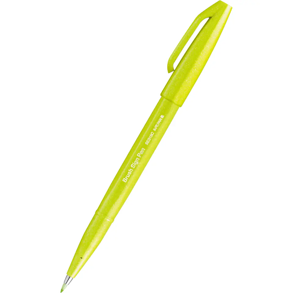 ⁨Pisak BRUSH SIGN PEN limonkowy SES15C-K2 PENTEL⁩ w sklepie Wasserman.eu