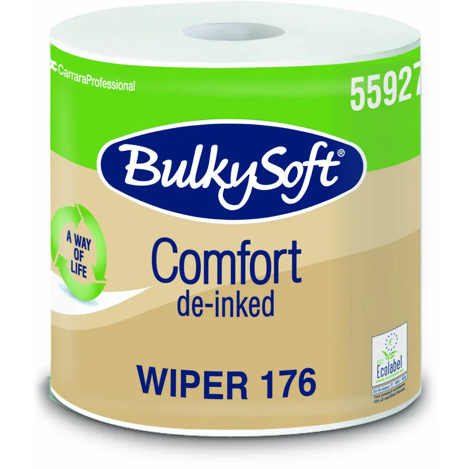 ⁨Czyściwo papierowe BulkySoft Comfort de-inked eko (1 sztuka) białe 2w. 176m, 800 odcinków; 55927⁩ w sklepie Wasserman.eu