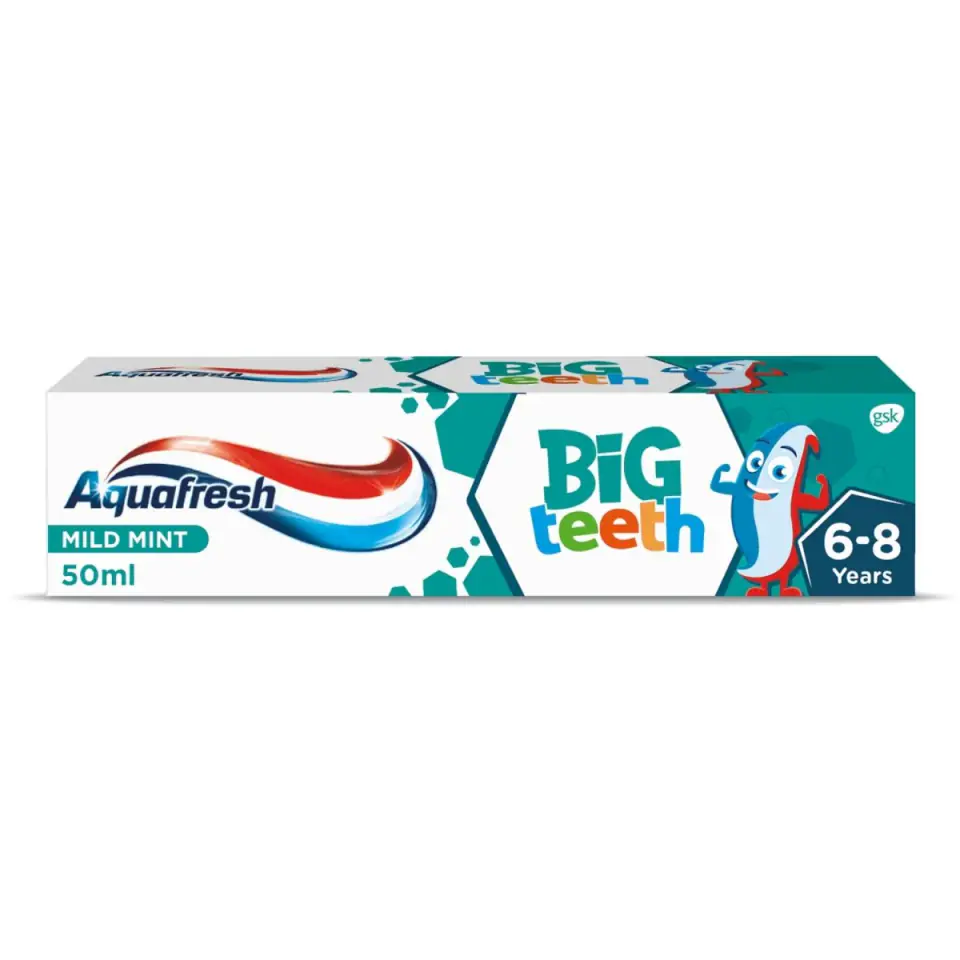 ⁨Aquafresh Kids Big Teeth Pasta do Zębów 6+ 50 ml⁩ w sklepie Wasserman.eu