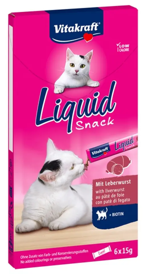 ⁨Vitakraft Cat Liquid-Snack z Wątróbka i biotyna 6x15g [58066]⁩ w sklepie Wasserman.eu