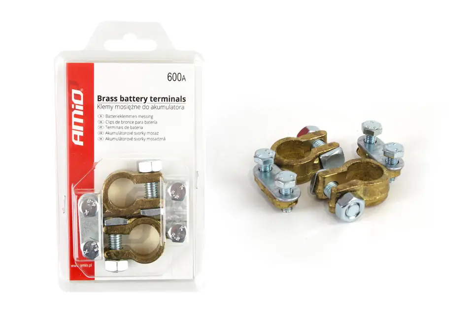 01161 Klemy akumulatora mosiężne 600AMP 2 sztuki w blistrze w sklepie Wasserman.eu