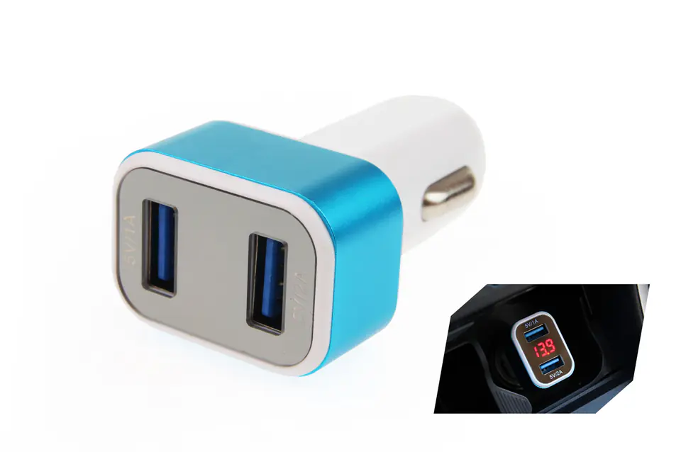 01028 Ładowarka samochodowa 2xUSB + tester napięcia akumulatora Test-04 w sklepie Wasserman.eu