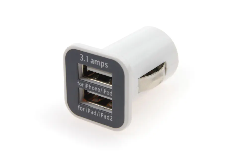 01026 Ładowarka samochodowa 2xUSB biała PCH-01 w sklepie Wasserman.eu