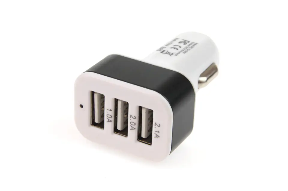 01027 Ładowarka samochodowa 3xUSB biała PCH-03 w sklepie Wasserman.eu