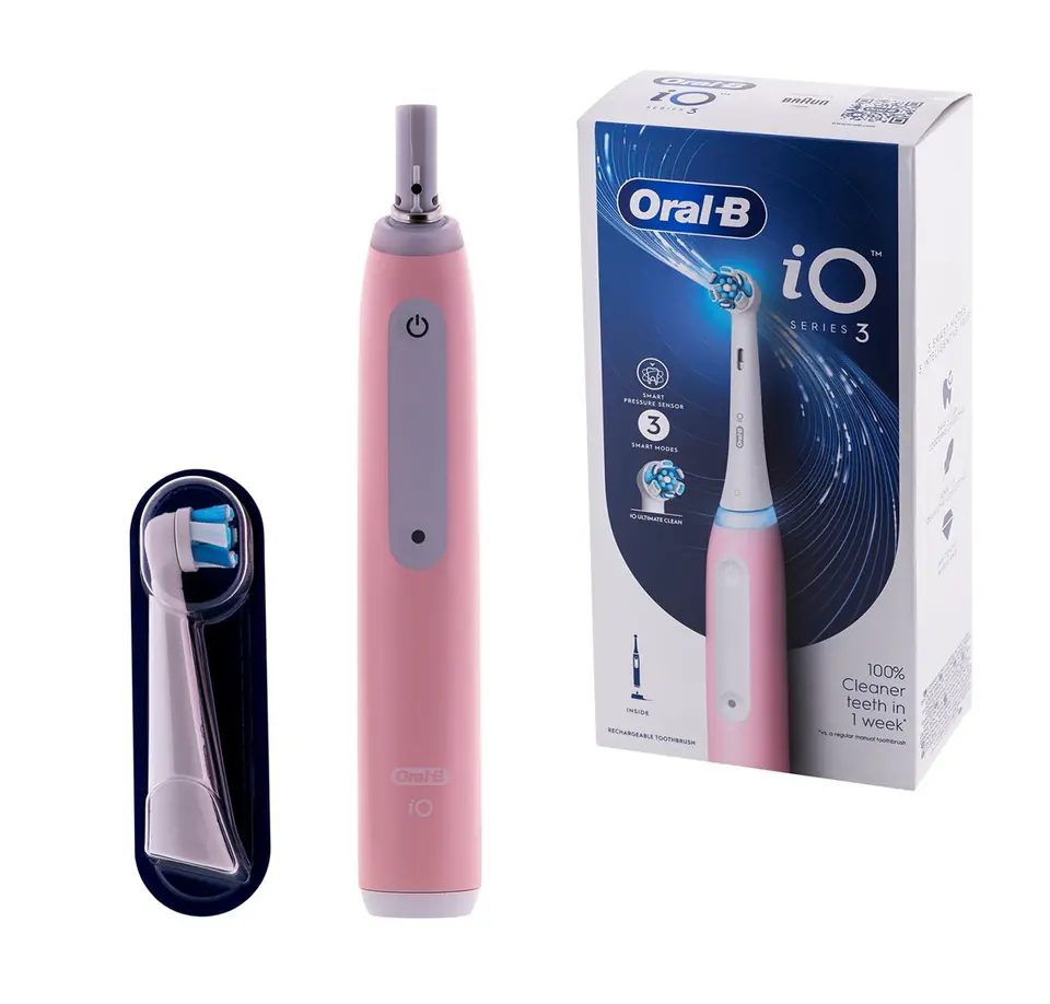 ⁨Oral-B IOSERIES3ICE rotary-pulsating electric toothbrush for adults pink⁩ at Wasserman.eu