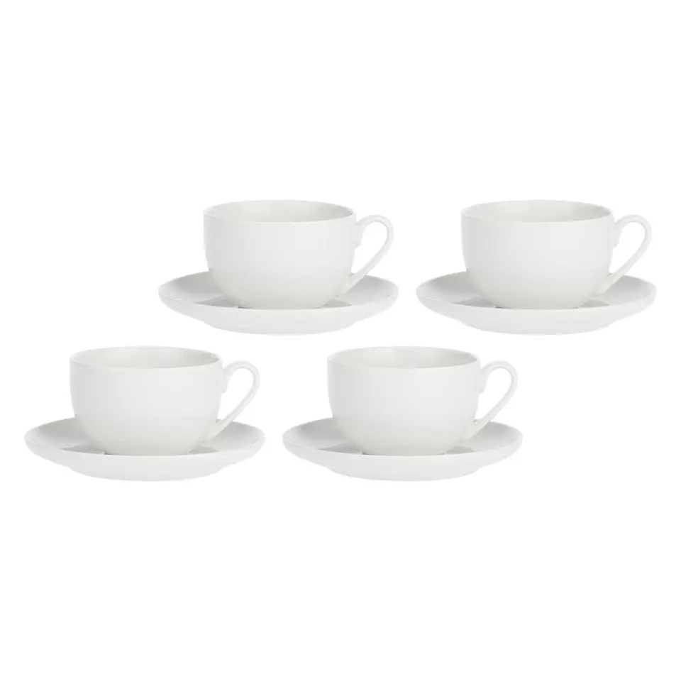 ⁨Set of 4 Cups with Saucer Corte - White, 250 ml⁩ at Wasserman.eu