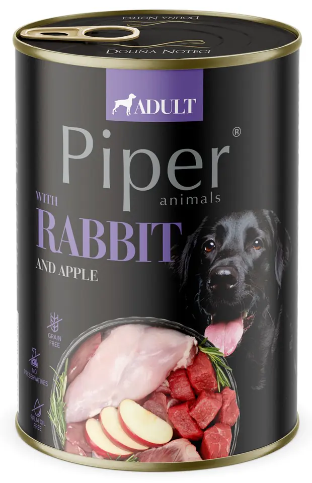 ⁨DOLINA NOTECI Piper królik i jabłko dla psa 800g⁩ w sklepie Wasserman.eu