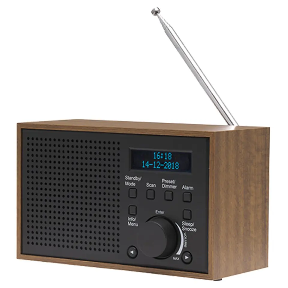 ⁨Denver DAB-46DARK GREY radio Internet Analog & digital Black, Brown⁩ at Wasserman.eu