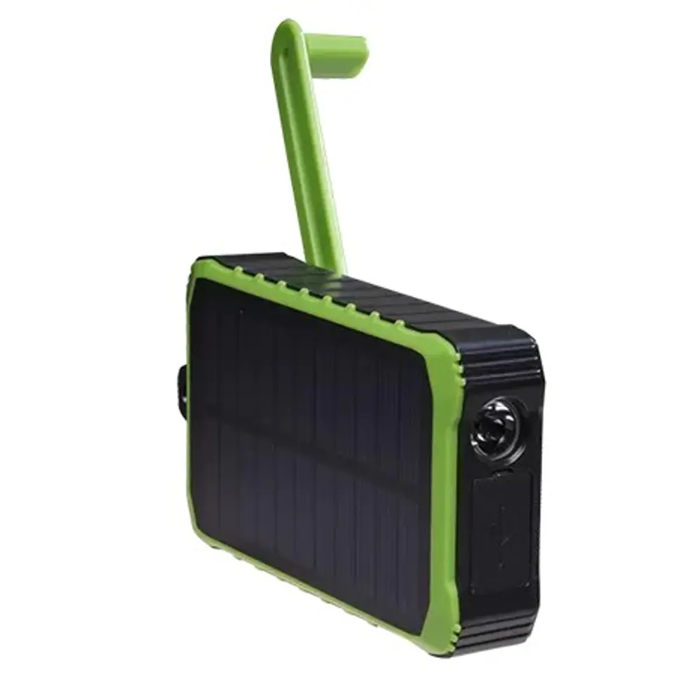 ⁨Denver PSO-10012 10000mAh Solar Power Bank with Handle Dynamo⁩ at Wasserman.eu