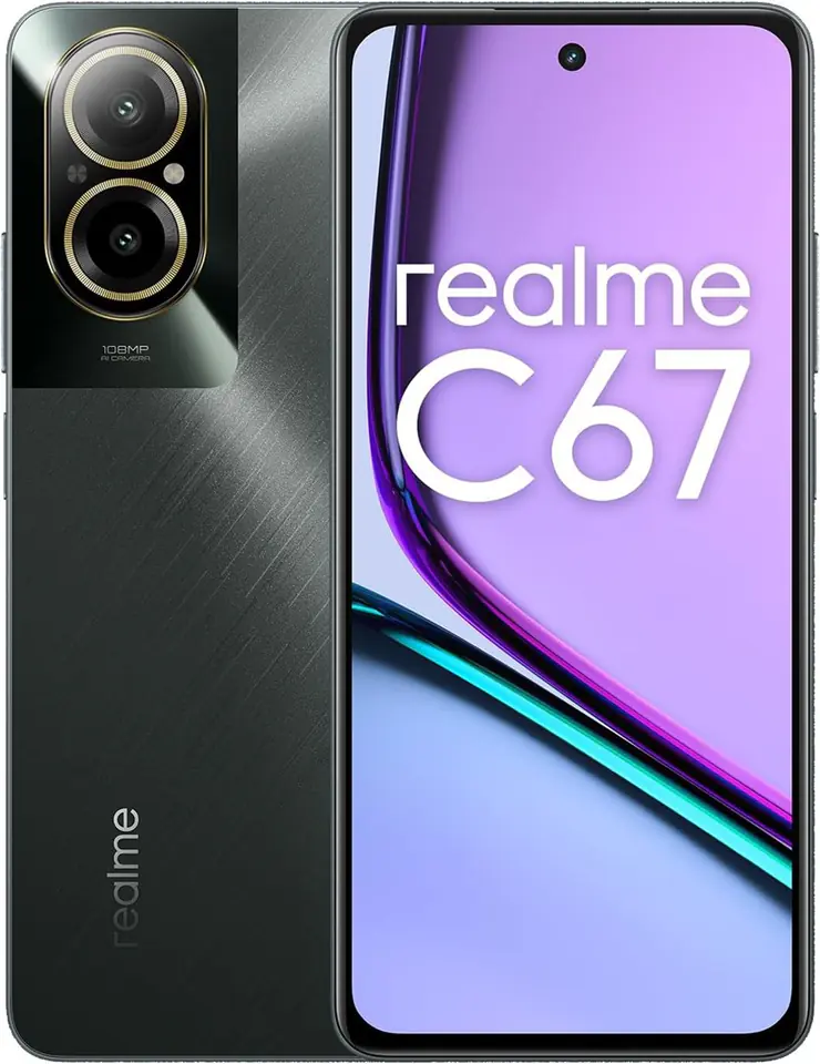 ⁨realme C67 17.1 cm (6.72") Dual SIM Android 14 4G USB Type-C 8 GB 256 GB 5000 mAh Black⁩ at Wasserman.eu