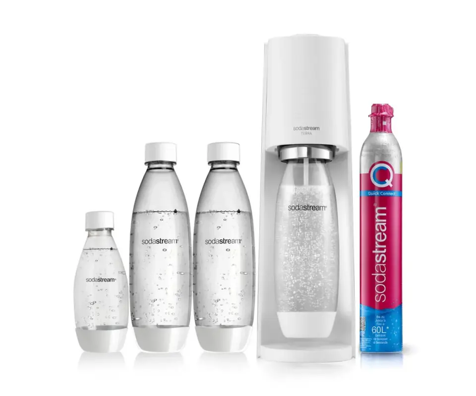⁨SodaStream Soda Maker Terra Megapack QC biały - 3 butelki (2270213)⁩ w sklepie Wasserman.eu