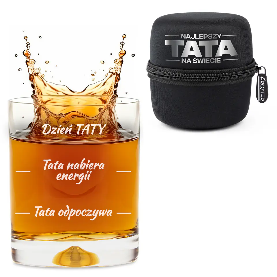 ⁨Szklanka do whisky w etui dla Taty - Prezent na Dzień Ojca - na urodziny⁩ w sklepie Wasserman.eu