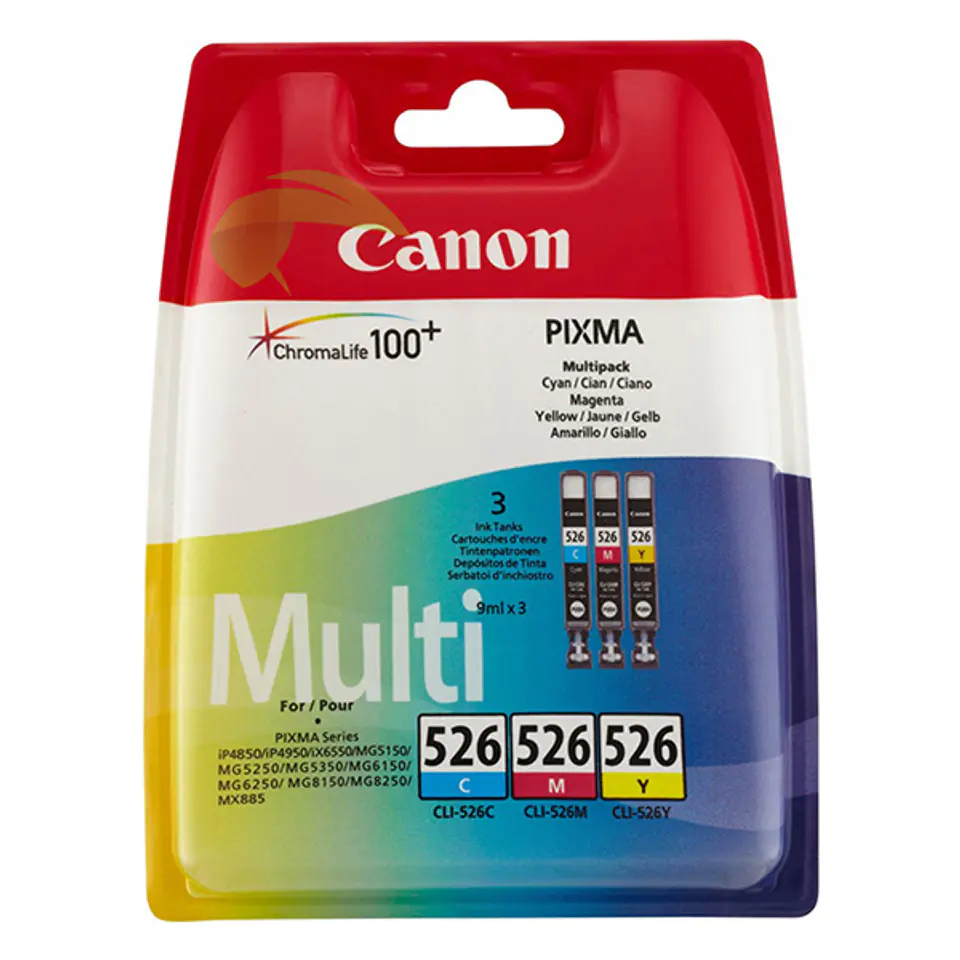 ⁨Canon oryginalny ink / tusz CLI-526 CMY, 4541B019, CMY, blistr z ochroną, 9ml, multi pack⁩ w sklepie Wasserman.eu