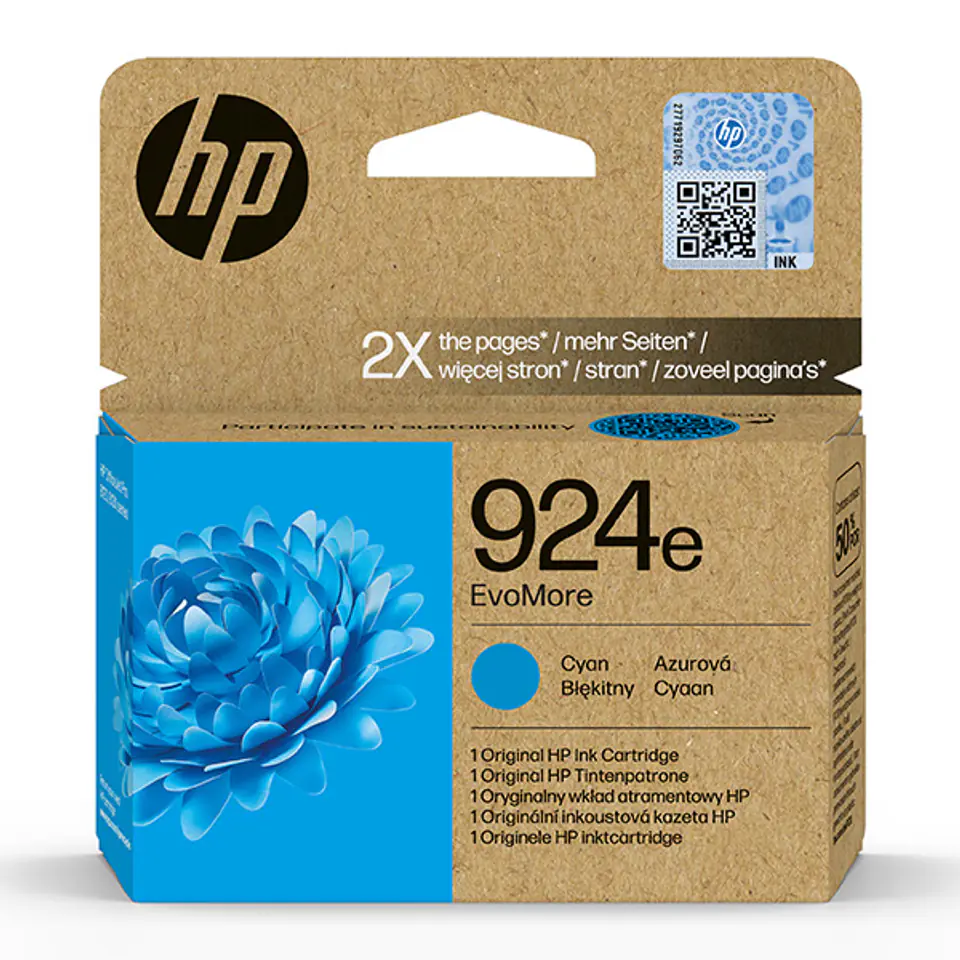 HP oryginalny ink EvoMore 4K0U7NE#CE1, HP 924e, cyan, 800s w sklepie Wasserman.eu