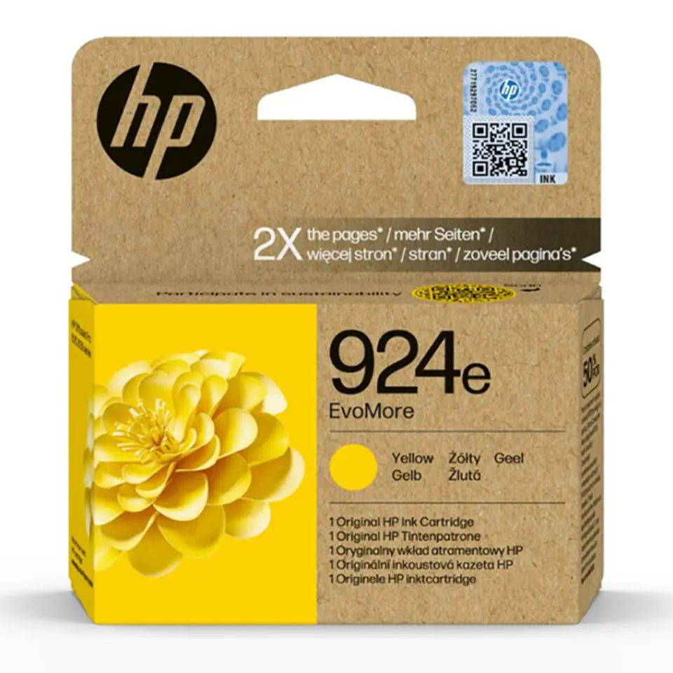 HP oryginalny ink EvoMore 4K0U9NE#CE1, HP 924e, yellow, 800s w sklepie Wasserman.eu