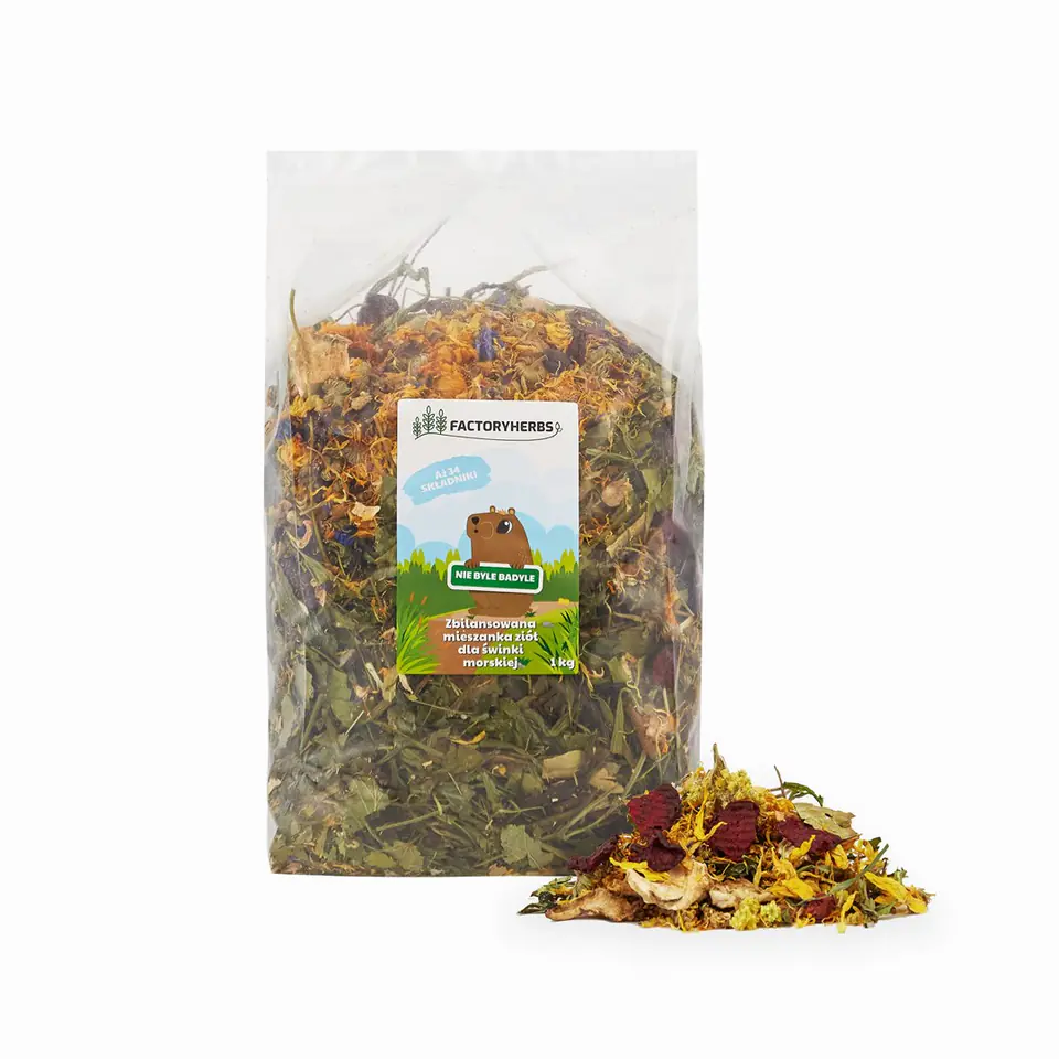 ⁨FACTORYHERBS NIE BYLE BADYLE dla Świnki Morskiej 1kg⁩ w sklepie Wasserman.eu