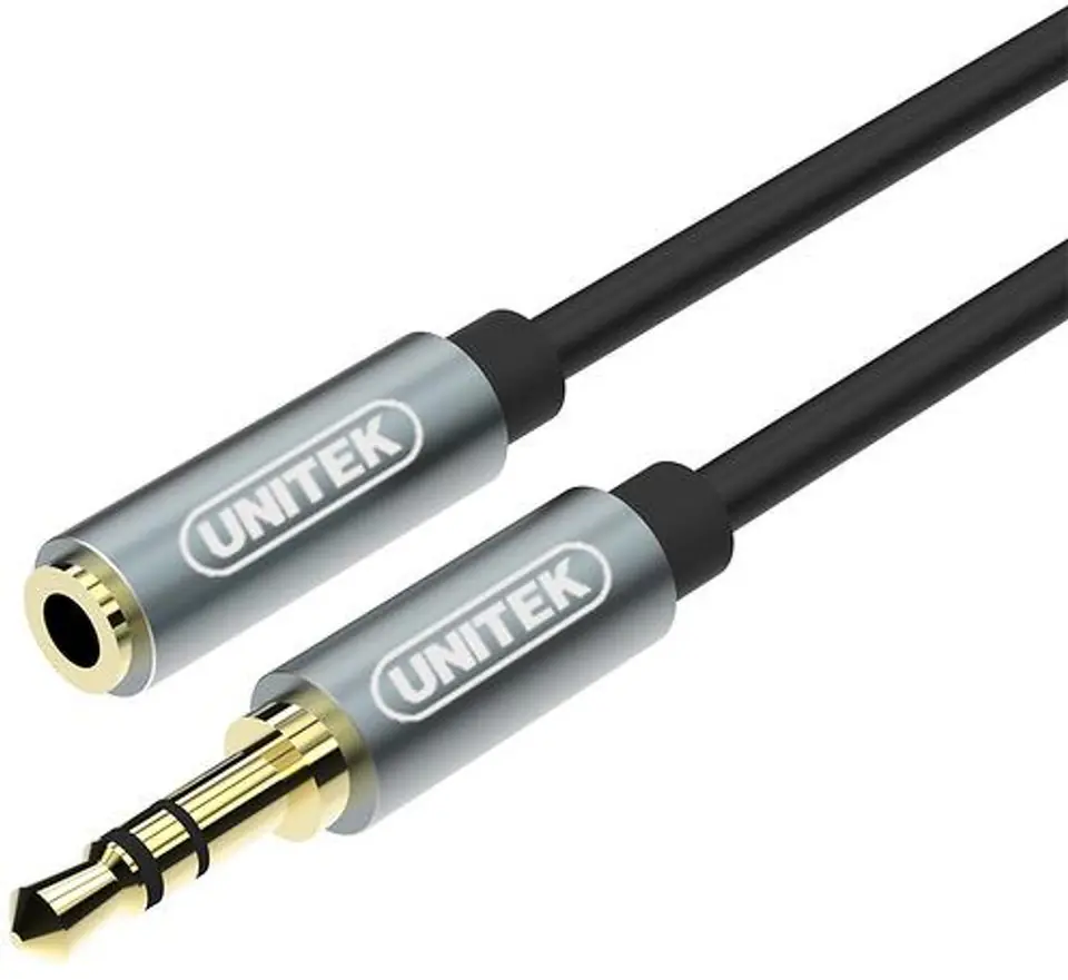 ⁨UNITEK Y-C932ABK audio cable 1 m 3.5mm Black, Grey⁩ at Wasserman.eu