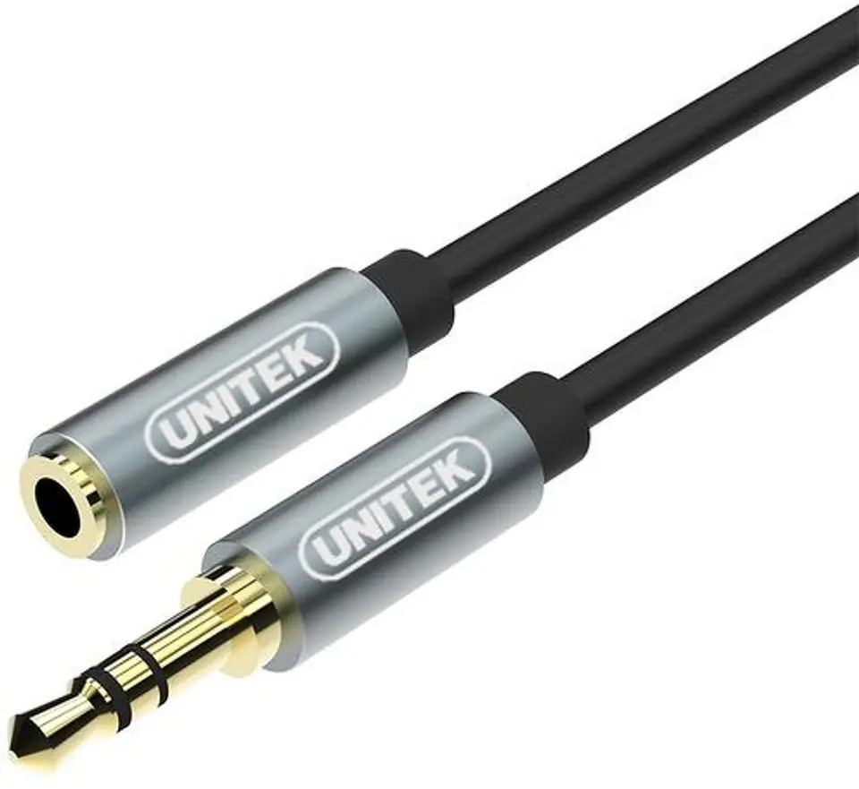 ⁨Unitek przewód miniJack 3,5mm (M)- 3,5mm (F) 1M⁩ w sklepie Wasserman.eu