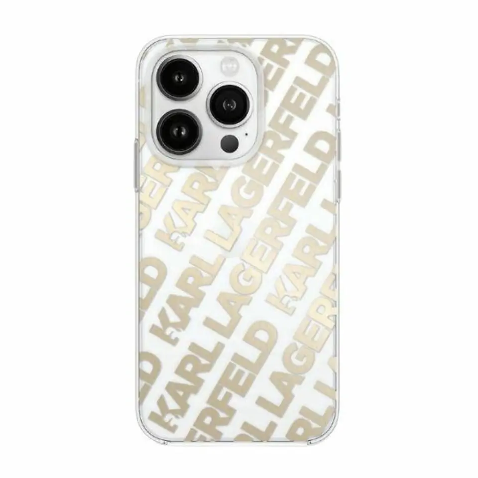 ⁨Karl Lagerfeld KLHCP15LHKFOEMD iPhone 15 Pro 6.1" złoty/gold hardcase IML Fullover  Logo⁩ w sklepie Wasserman.eu