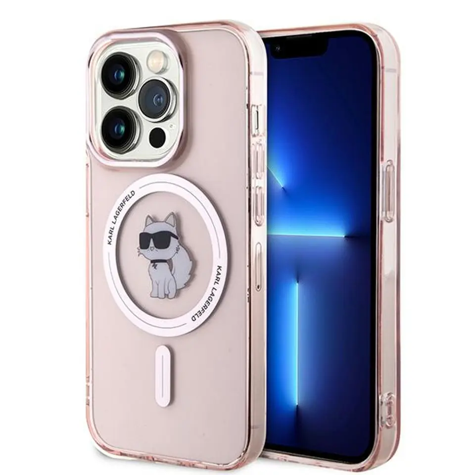 ⁨Karl Lagerfeld KLHMP14LHFCCNOP iPhone 14 Pro 6.1" różowy/pink hardcase IML Choupette MagSafe⁩ w sklepie Wasserman.eu