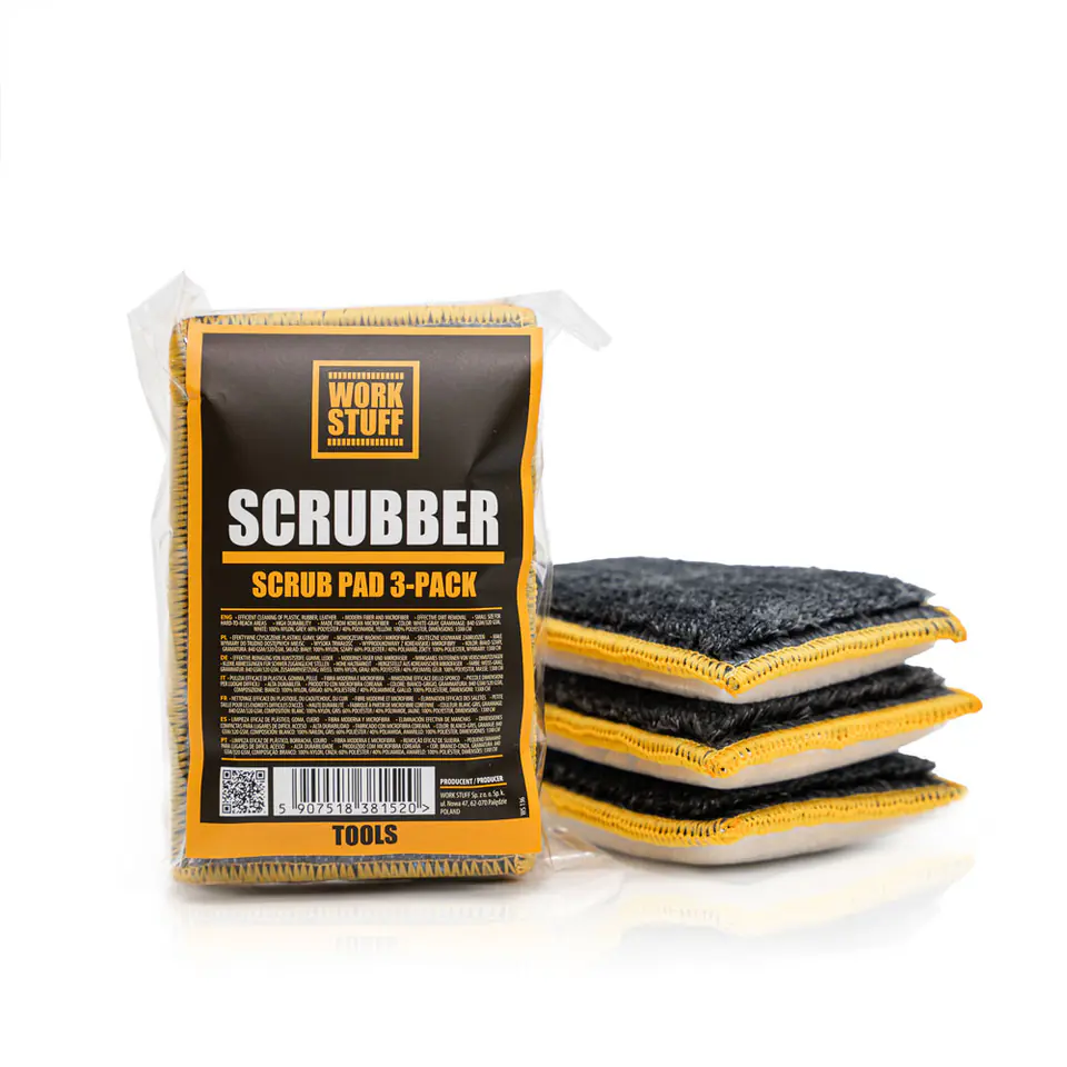 ⁨Work Stuff Scrubber Scrub Pad 3-pack - dwustronny pad do czyszczenia wnętrza⁩ w sklepie Wasserman.eu