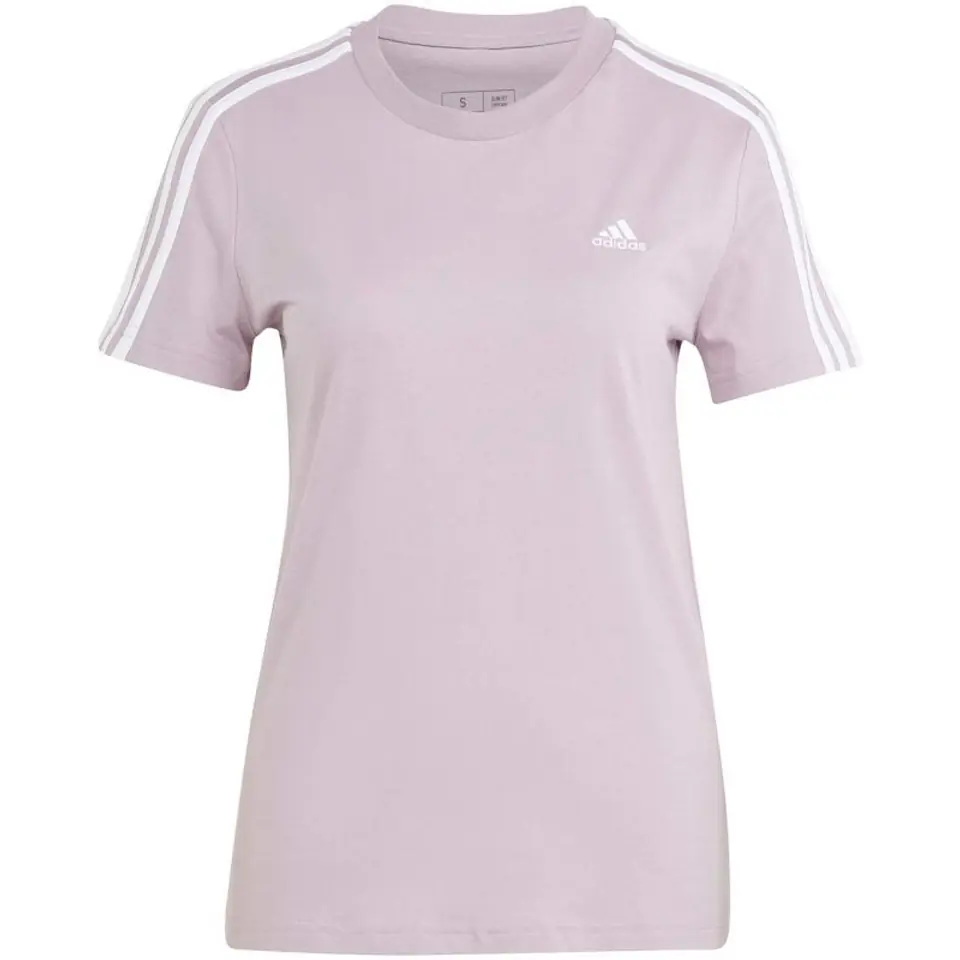 ⁨Koszulka adidas Essentials Slim 3-Stripes Tee W (kolor Fioletowy, rozmiar M)⁩ w sklepie Wasserman.eu